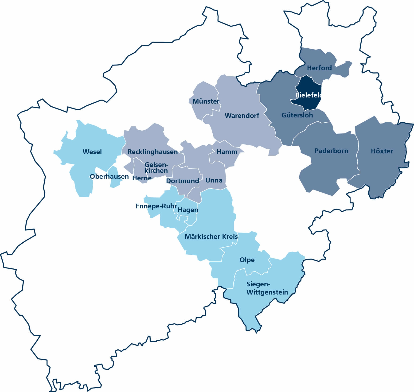 Bethel.regional NRW Landkarte